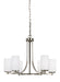 Myhouse Lighting Generation Lighting - 3139106-962 - Six Light Chandelier - Hettinger - Brushed Nickel