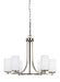 Myhouse Lighting Generation Lighting - 3139106EN3-962 - Six Light Chandelier - Hettinger - Brushed Nickel