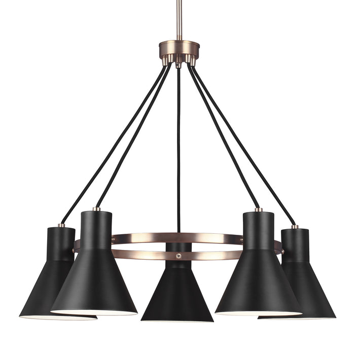 Myhouse Lighting Generation Lighting - 3141305-848 - Five Light Chandelier - Towner - Satin Brass