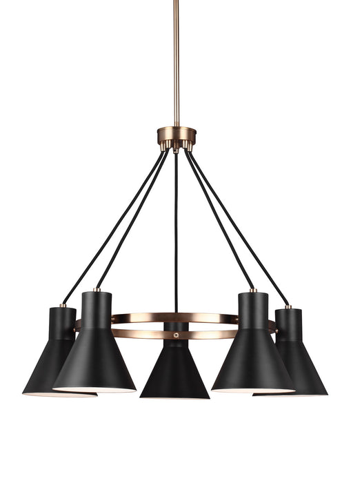 Myhouse Lighting Generation Lighting - 3141305EN3-848 - Five Light Chandelier - Towner - Satin Brass