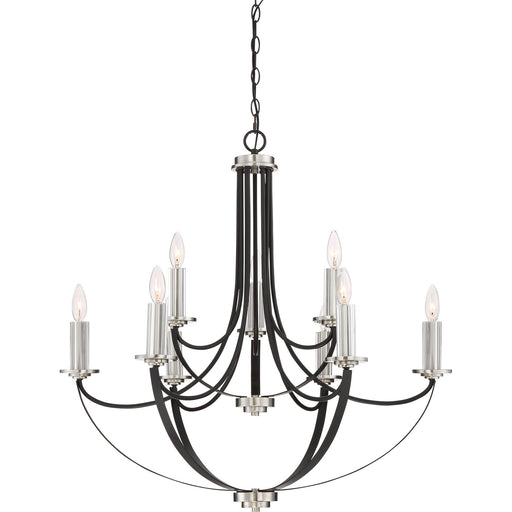 Myhouse Lighting Quoizel - ANA5009K - Nine Light Chandelier - Alana - Mystic Black