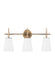 Myhouse Lighting Generation Lighting - 4440403EN3-848 - Three Light Wall / Bath - Driscoll - Satin Brass