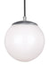 Myhouse Lighting Visual Comfort Studio - 6018-04 - One Light Pendant - Leo - Hanging Globe - Satin Aluminum