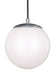 Myhouse Lighting Visual Comfort Studio - 6018EN3-04 - One Light Pendant - Leo - Hanging Globe - Satin Aluminum