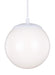 Myhouse Lighting Visual Comfort Studio - 6018EN3-15 - One Light Pendant - Leo - Hanging Globe - White