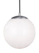 Myhouse Lighting Visual Comfort Studio - 6020EN3-04 - One Light Pendant - Leo - Hanging Globe - Satin Aluminum