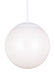 Myhouse Lighting Visual Comfort Studio - 6022EN3-15 - One Light Pendant - Leo - Hanging Globe - White