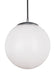 Myhouse Lighting Visual Comfort Studio - 6024EN3-04 - One Light Pendant - Leo - Hanging Globe - Satin Aluminum