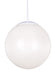 Myhouse Lighting Visual Comfort Studio - 6024EN3-15 - One Light Pendant - Leo - Hanging Globe - White