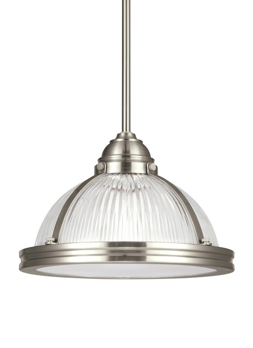 Myhouse Lighting Generation Lighting - 65060EN3-962 - One Light Pendant - Pratt Street Prismatic - Brushed Nickel