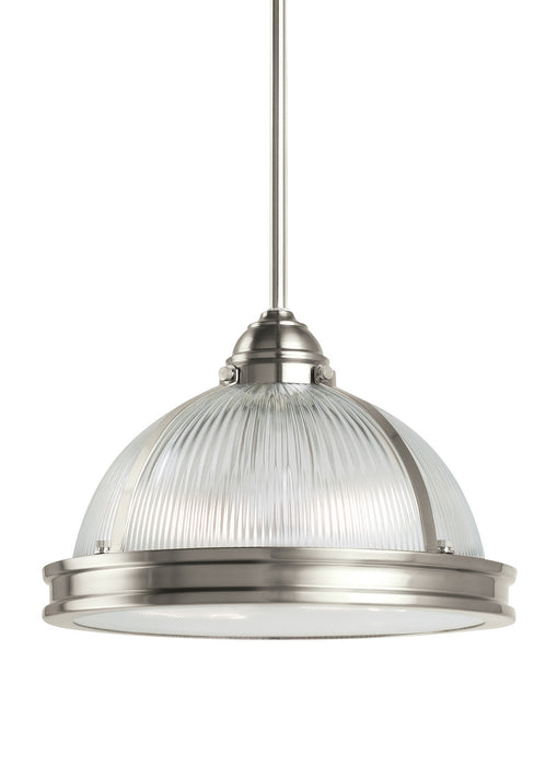 Myhouse Lighting Generation Lighting - 65061EN3-962 - Two Light Pendant - Pratt Street Prismatic - Brushed Nickel