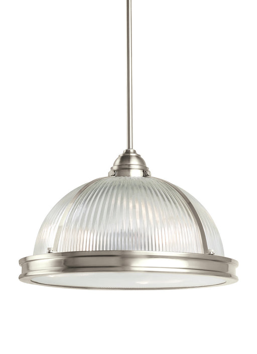 Myhouse Lighting Generation Lighting - 65062EN3-962 - Three Light Pendant - Pratt Street Prismatic - Brushed Nickel