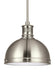 Myhouse Lighting Generation Lighting - 65085EN3-962 - One Light Pendant - Pratt Street Metal - Brushed Nickel