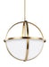 Myhouse Lighting Generation Lighting - 6624603EN3-848 - Three Light Pendant - Alturas - Satin Brass