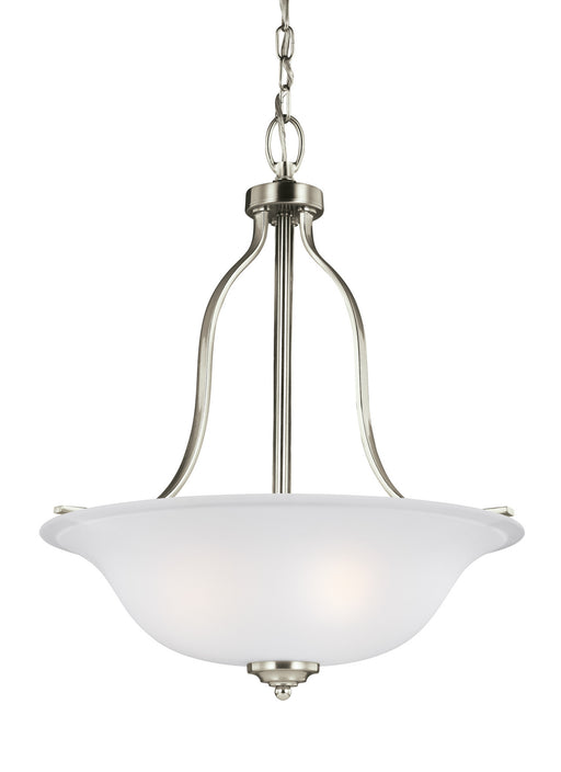 Myhouse Lighting Generation Lighting - 6639003-962 - Three Light Pendant - Emmons - Brushed Nickel