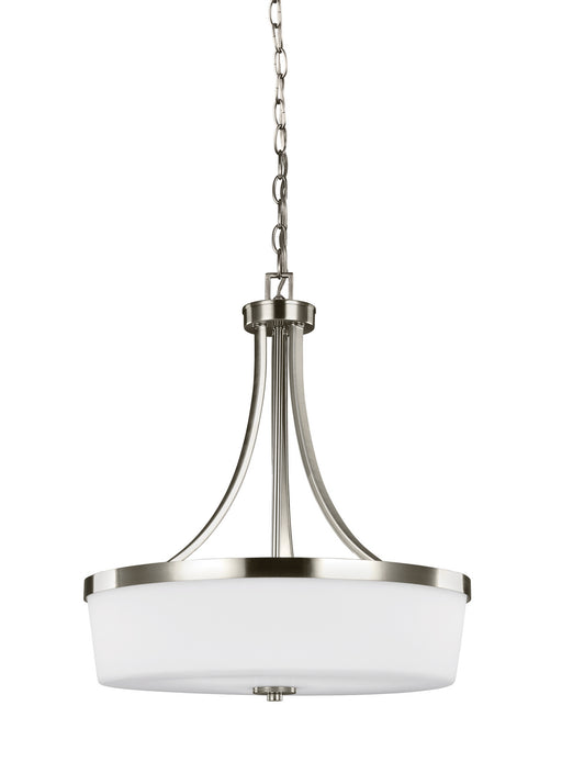 Myhouse Lighting Generation Lighting - 6639103-962 - Three Light Pendant - Hettinger - Brushed Nickel