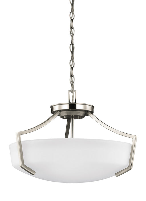 Myhouse Lighting Generation Lighting - 7724503EN3-962 - Three Light Semi-Flush Convertible Pendant - Hanford - Brushed Nickel