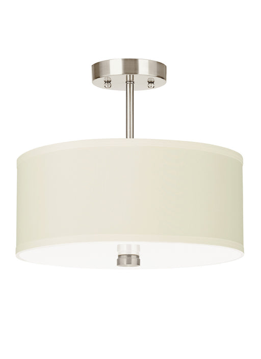 Myhouse Lighting Visual Comfort Studio - 77262EN3-962 - Two Light Semi-Flush Convertible Pendant - Dayna Shade Pendants - Brushed Nickel