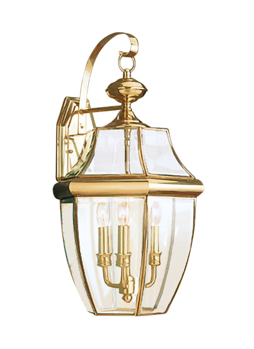 Myhouse Lighting Generation Lighting - 8040EN-02 - Three Light Outdoor Wall Lantern - Lancaster - Polished Brass