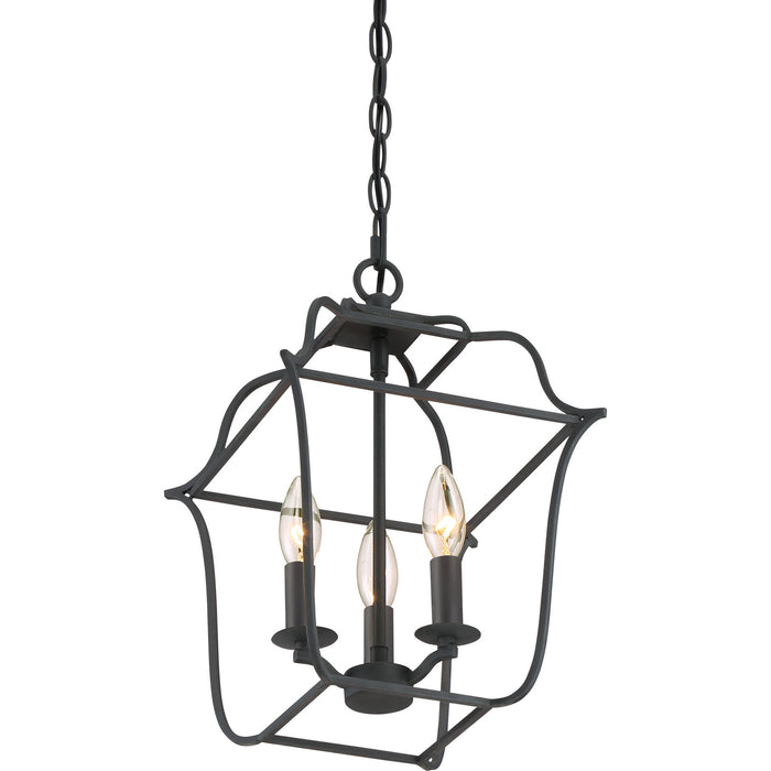 Myhouse Lighting Quoizel - GLY5203BA - Three Light Foyer Pendant - Gallery - Royal Ebony