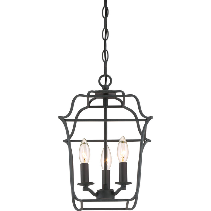 Myhouse Lighting Quoizel - GLY5203BA - Three Light Foyer Pendant - Gallery - Royal Ebony