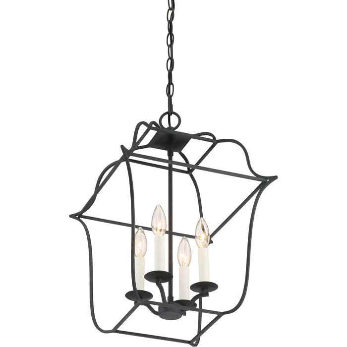 Myhouse Lighting Quoizel - GLY5204BA - Four Light Foyer Pendant - Gallery - Royal Ebony