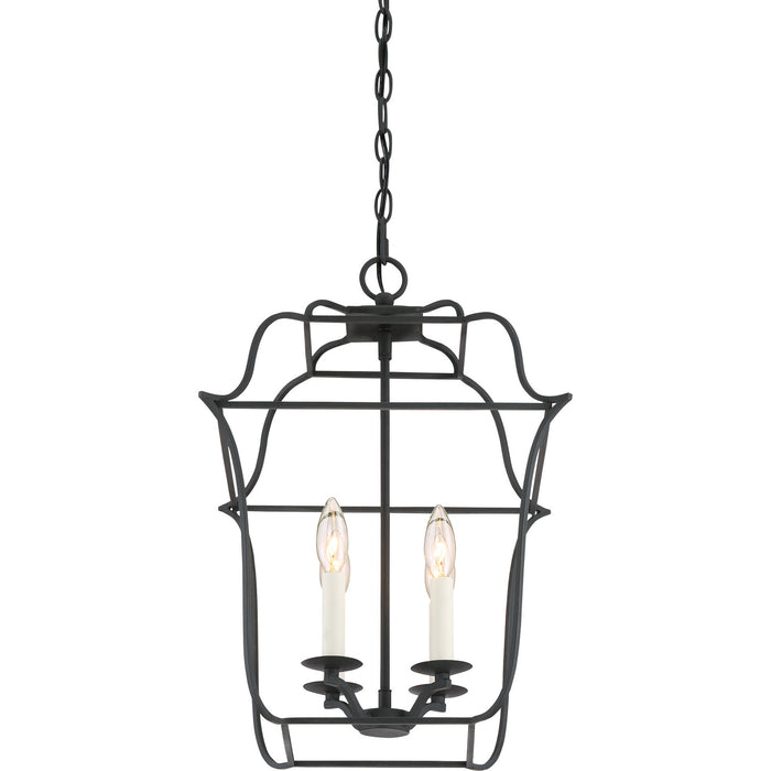 Myhouse Lighting Quoizel - GLY5204BA - Four Light Foyer Pendant - Gallery - Royal Ebony