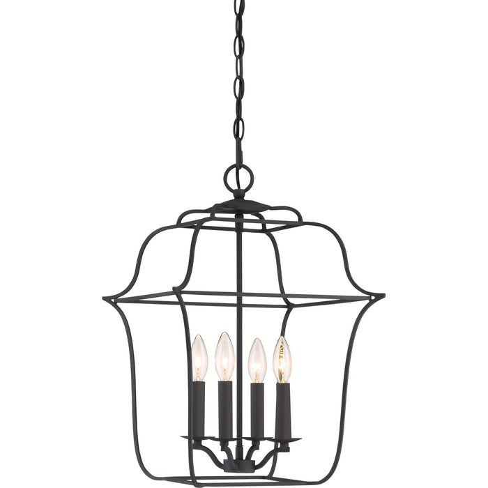 Myhouse Lighting Quoizel - GLY5204BA - Four Light Foyer Pendant - Gallery - Royal Ebony