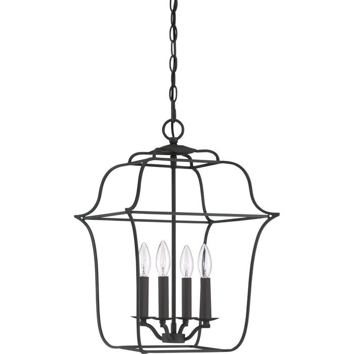 Myhouse Lighting Quoizel - GLY5204BA - Four Light Foyer Pendant - Gallery - Royal Ebony