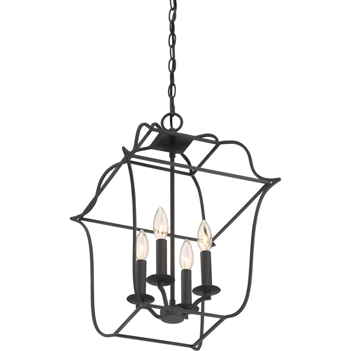 Myhouse Lighting Quoizel - GLY5204BA - Four Light Foyer Pendant - Gallery - Royal Ebony