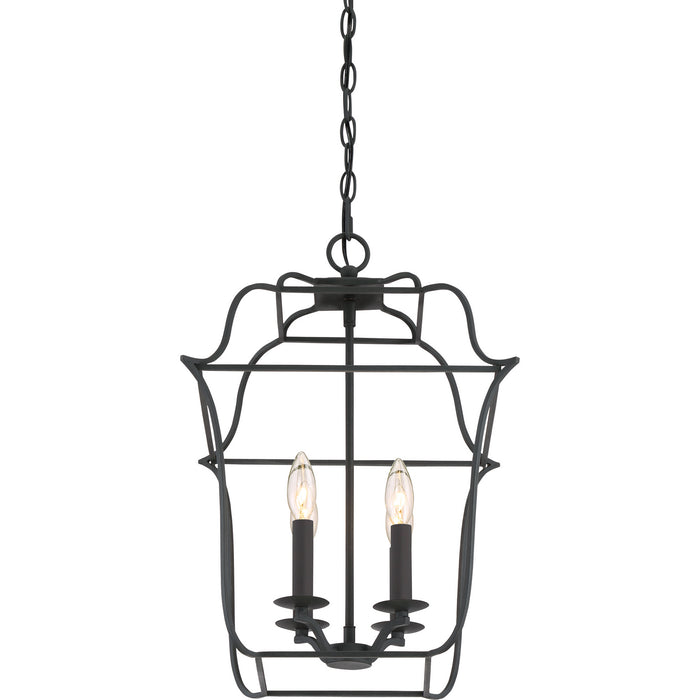 Myhouse Lighting Quoizel - GLY5204BA - Four Light Foyer Pendant - Gallery - Royal Ebony