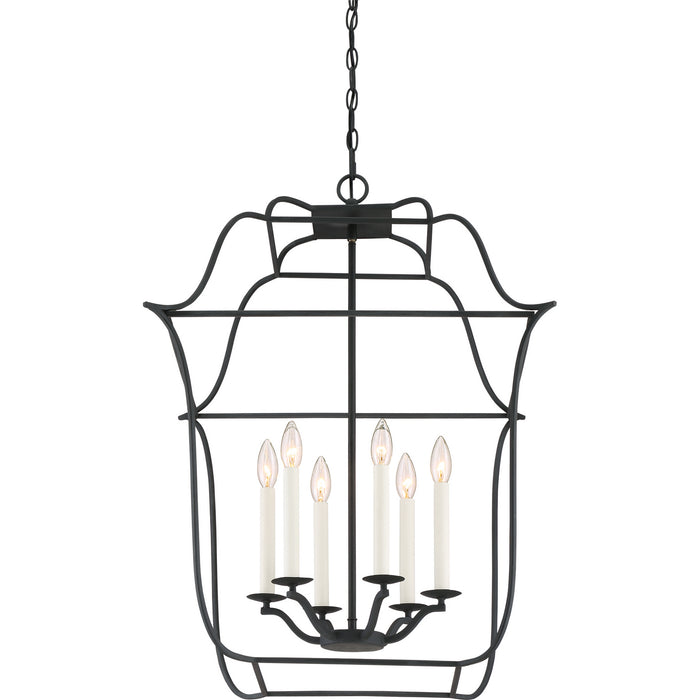 Myhouse Lighting Quoizel - GLY5206BA - Six Light Foyer Pendant - Gallery - Royal Ebony