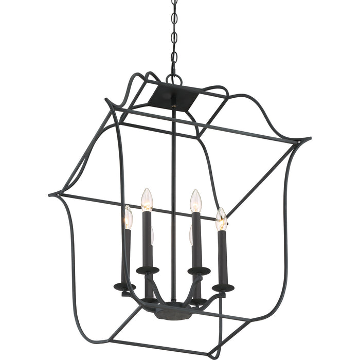 Myhouse Lighting Quoizel - GLY5206BA - Six Light Foyer Pendant - Gallery - Royal Ebony