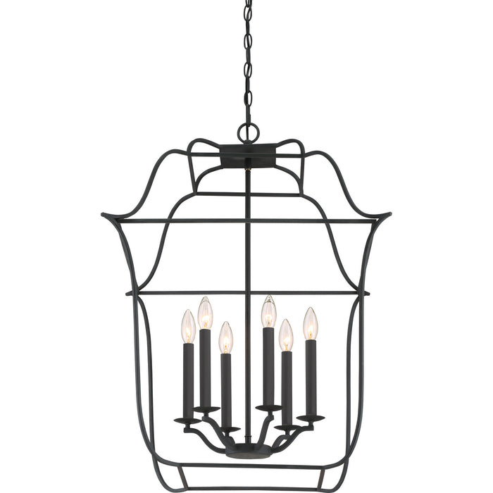 Myhouse Lighting Quoizel - GLY5206BA - Six Light Foyer Pendant - Gallery - Royal Ebony