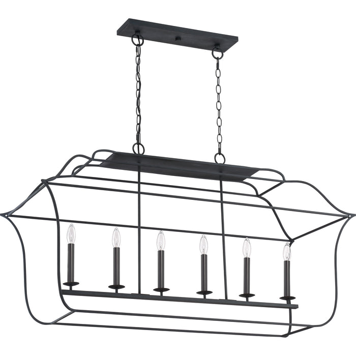 Myhouse Lighting Quoizel - GLY648BA - Six Light Island Chandelier - Gallery - Royal Ebony