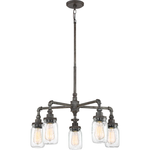 Myhouse Lighting Quoizel - SQR5005RK - Five Light Chandelier - Squire - Rustic Black