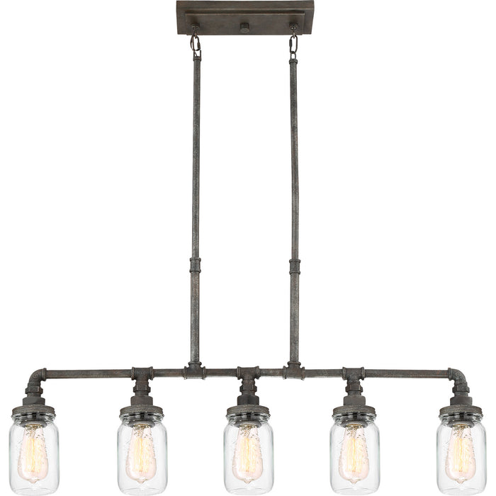 Myhouse Lighting Quoizel - SQR538RK - Five Light Island Chandelier - Squire - Rustic Black