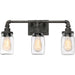 Myhouse Lighting Quoizel - SQR8603RK - Three Light Bath Fixture - Squire - Rustic Black