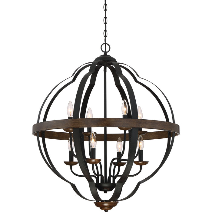 Myhouse Lighting Quoizel - SRN5208MK - Eight Light Foyer Pendant - Siren - Marcado Black