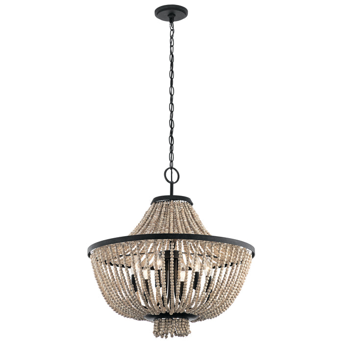 Myhouse Lighting Kichler - 43891DBK - Six Light Chandelier - Brisbane - Distressed Black