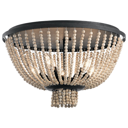 Myhouse Lighting Kichler - 43893DBK - Five Light Flush Mount - Brisbane - Distressed Black