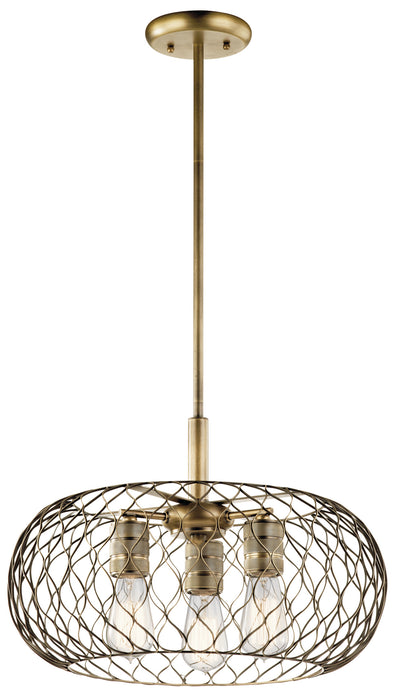 Myhouse Lighting Kichler - 43958NBR - Three Light Pendant - Devin - Natural Brass