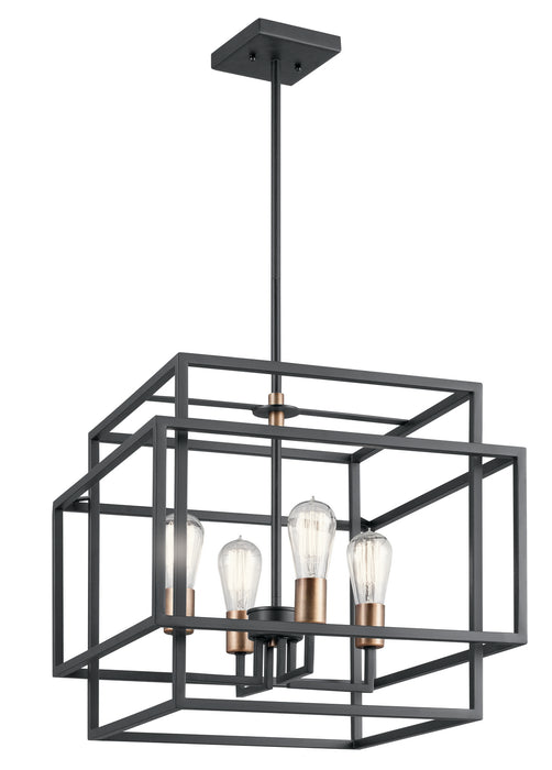 Myhouse Lighting Kichler - 43984BK - Four Light Pendant - Taubert - Black