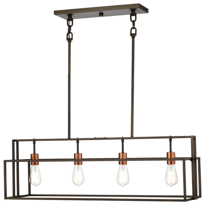 Myhouse Lighting Nuvo Lighting - 60-5854 - Four Light Island Pendant - Lake - Forest Bronze / Copper Accents