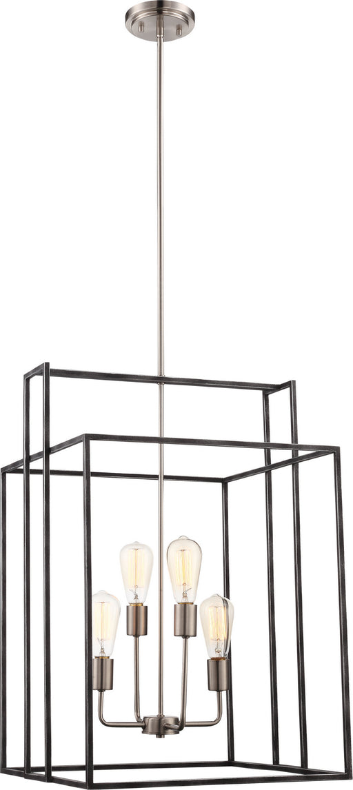 Myhouse Lighting Nuvo Lighting - 60-5858 - Four Light Pendant - Lake - Iron Black / Brushed Nickel Accents