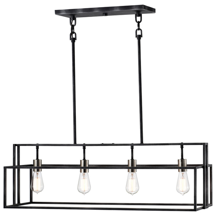 Myhouse Lighting Nuvo Lighting - 60-5859 - Four Light Island Pendant - Lake - Iron Black / Brushed Nickel Accents