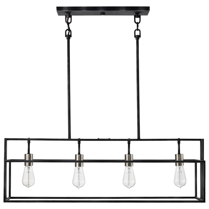 Myhouse Lighting Nuvo Lighting - 60-5859 - Four Light Island Pendant - Lake - Iron Black / Brushed Nickel Accents