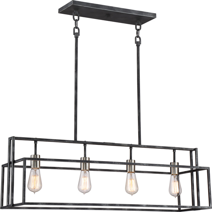 Myhouse Lighting Nuvo Lighting - 60-5859 - Four Light Island Pendant - Lake - Iron Black / Brushed Nickel Accents