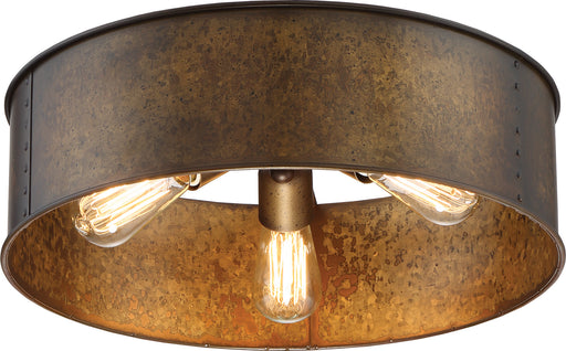 Myhouse Lighting Nuvo Lighting - 60-5893 - Three Light Flush Mount - Kettle - Weathered Brass