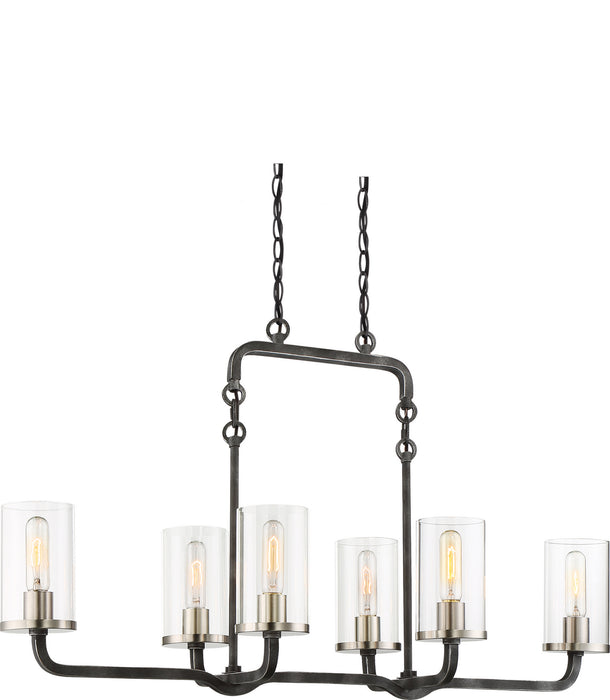 Myhouse Lighting Nuvo Lighting - 60-6124 - Six Light Island Pendant - Sherwood - Iron Black / Brushed Nickel Accents